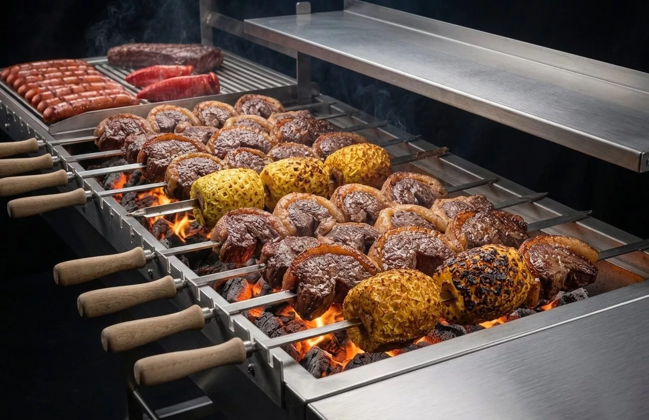 Rodizio Schwerter auf dem Grill