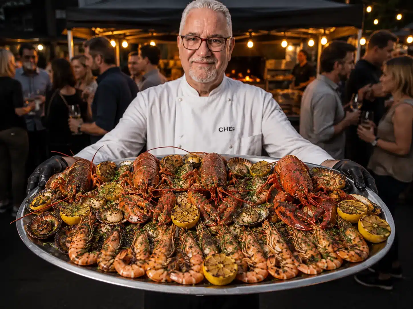 Summerfeeling mit unserer Seafood Grillplate XXL. frisch und vor Ort zubereitet. Verfügbar für mehrere Personen und Gruppen