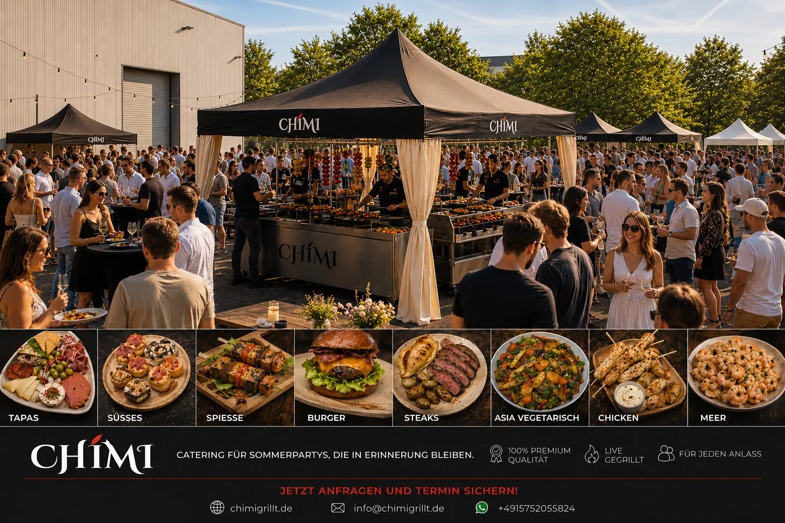 Planen Sie Ihr Sommerfest ? Wir bieten Live Grill und Cooking von 50 bis 500 Personen