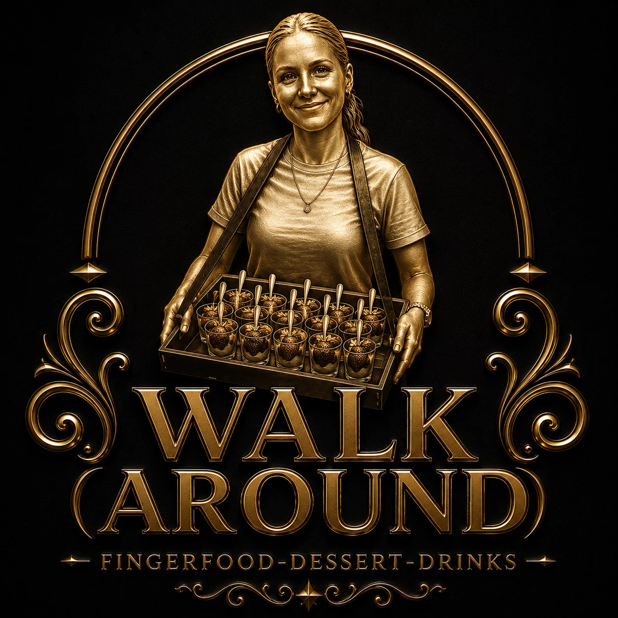 Walk around Bauchladen Catering service mit cannoli, eis, käse, getränke und fingerfood