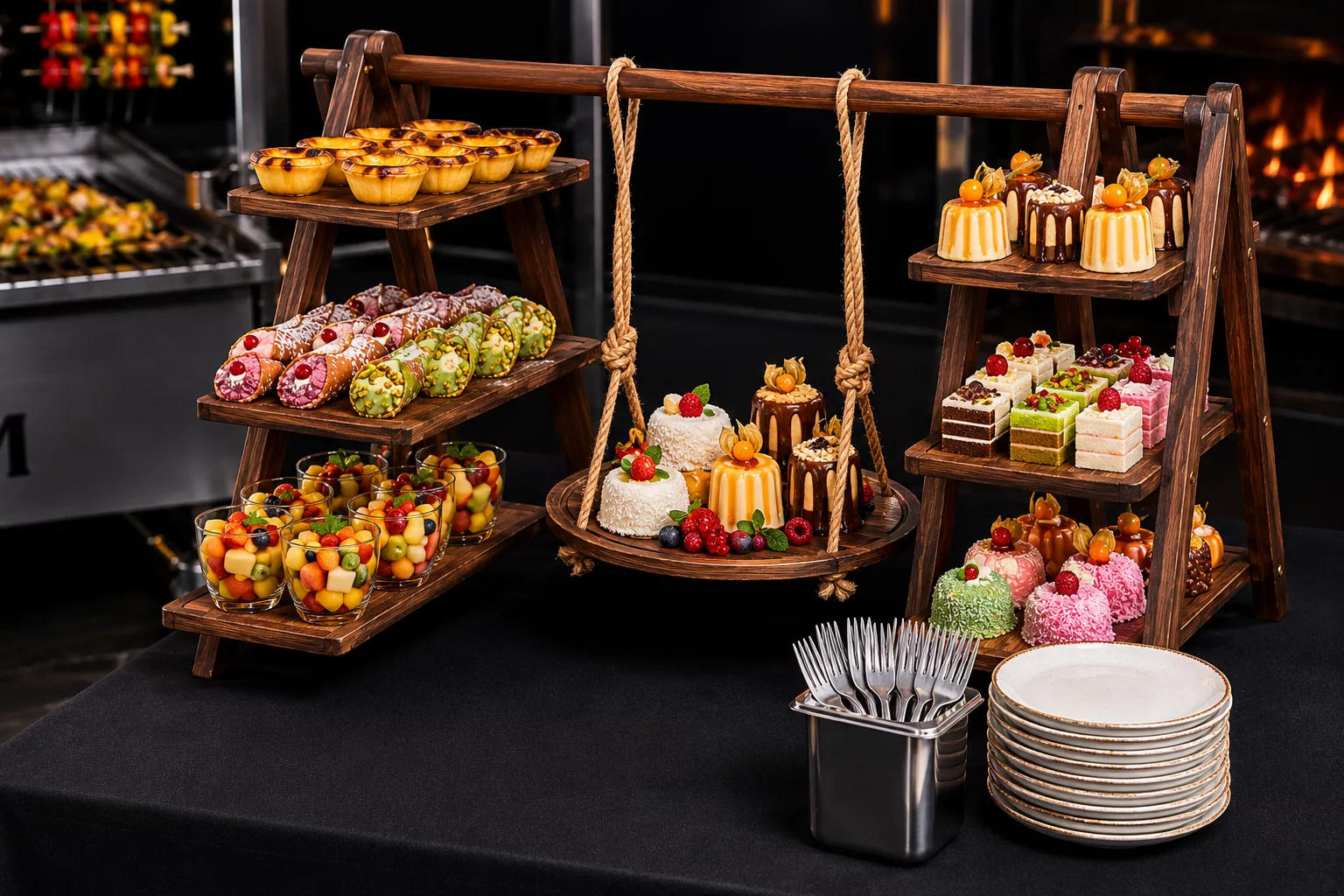 unsere dessertbar beim grillcatering köln