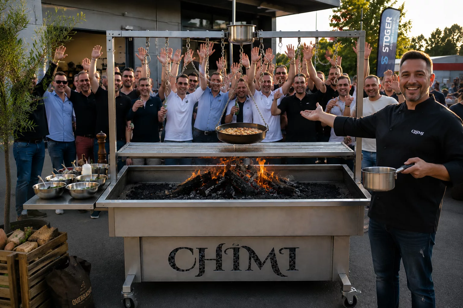 Zufriedene und glückliche Gäste bestes Grillgut vom Live Grill Catering von chimigrillt.de