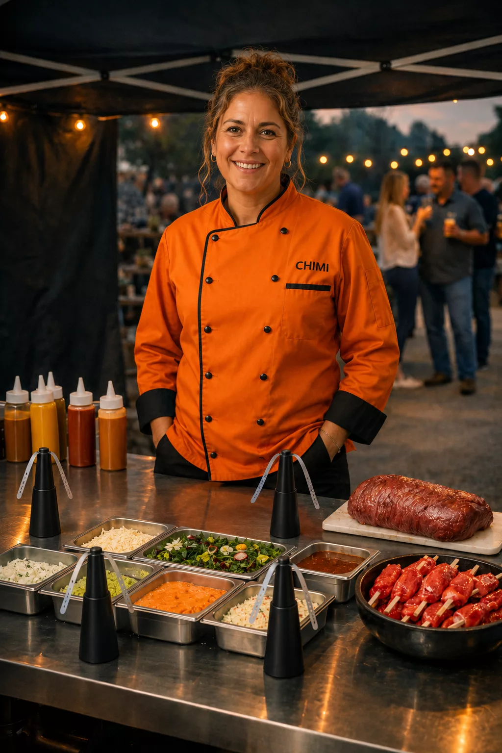 unsere Catering Auslage ist mit Fliegenventilatoren bestückt und schützt alles vor lästigen Fliegen und zugleich hygienisch