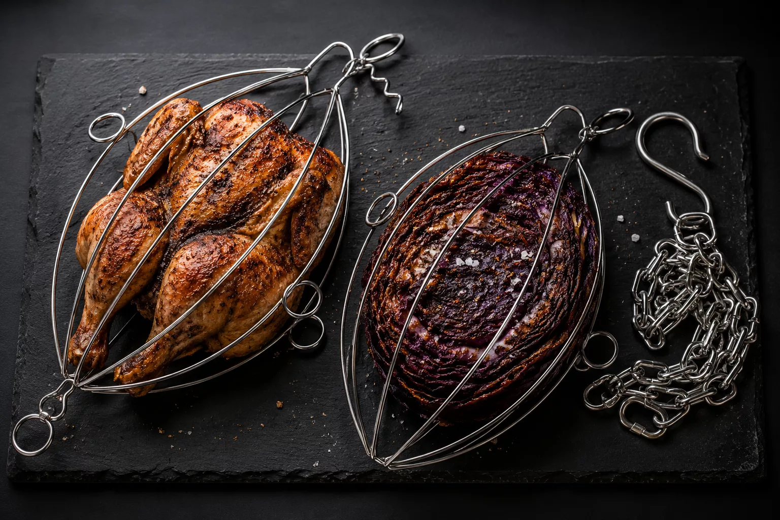 Unsere neuen Grillkäfige die schonend garen, rösten und tolles zaubern. Vom Hühnchen bis zum Grill Kohl