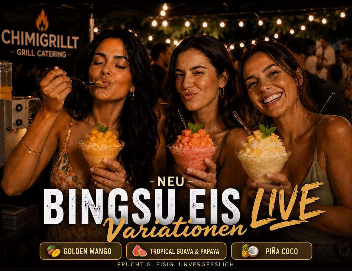 unser live zubereitetes Bingsu Eis als Highlight im Grillcatering mit chimigrillt.de - ideal ideale eisige Abschluss macht Herzen warm