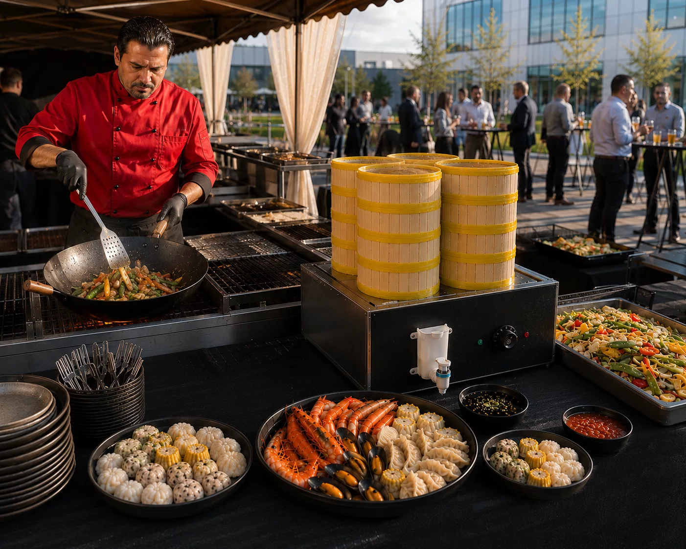 Grill Catering mit Asia Gerichten zu saftigen Steaks mit chimigrillt.de