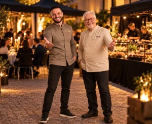 VIP Premium Catering Sternekoch Marlon Rademacher und Chimi.