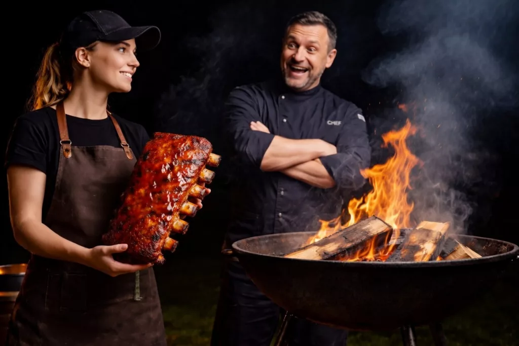 Rippen vom Grill, Schweinebauch