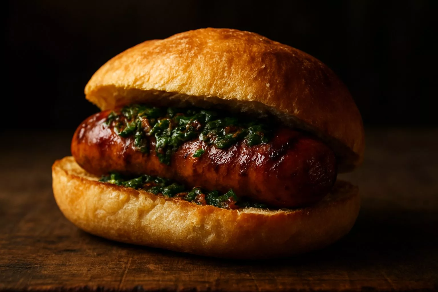 Choripan argentinische Grillwurst im Brot