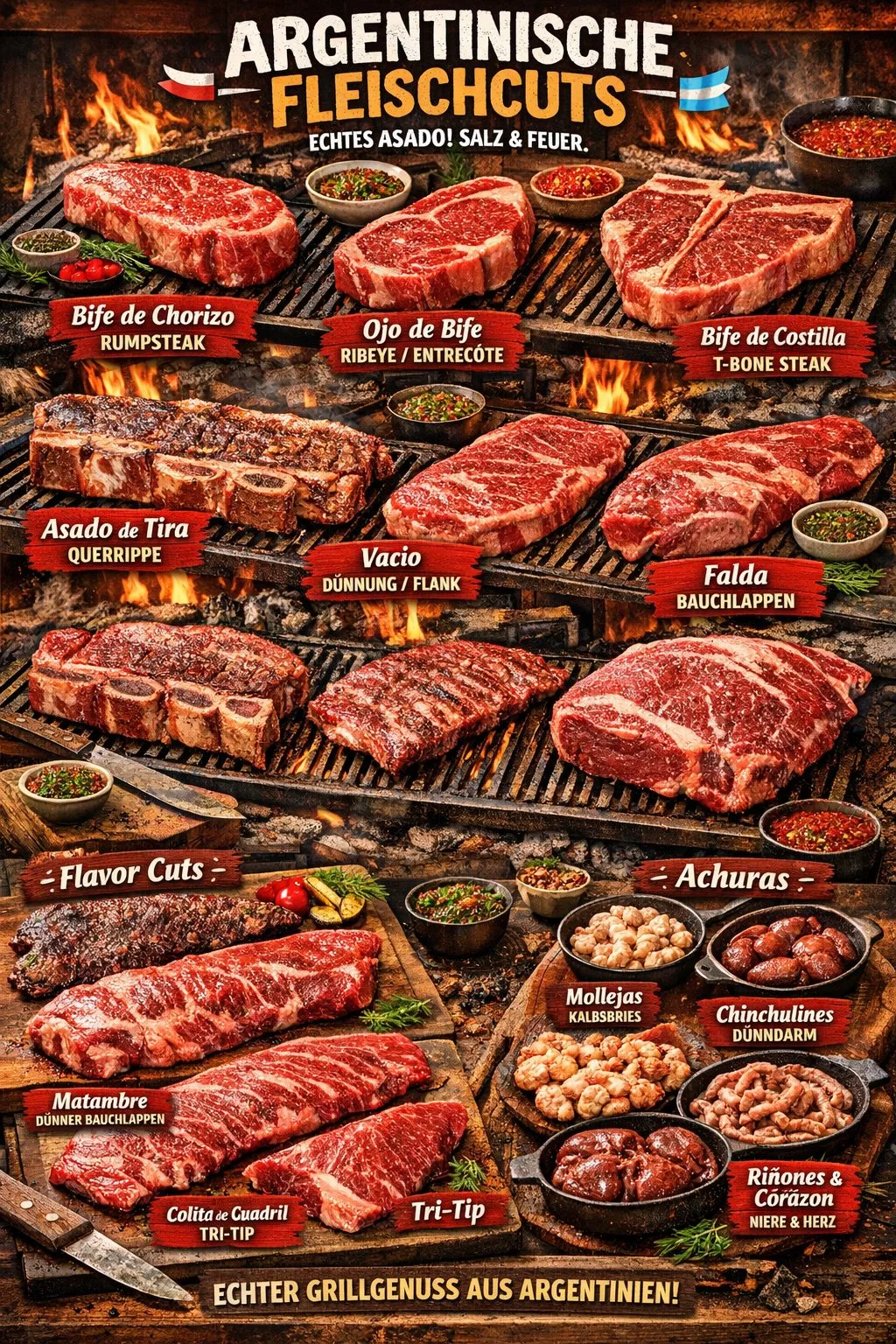 Übersicht cuts aus Argentinien