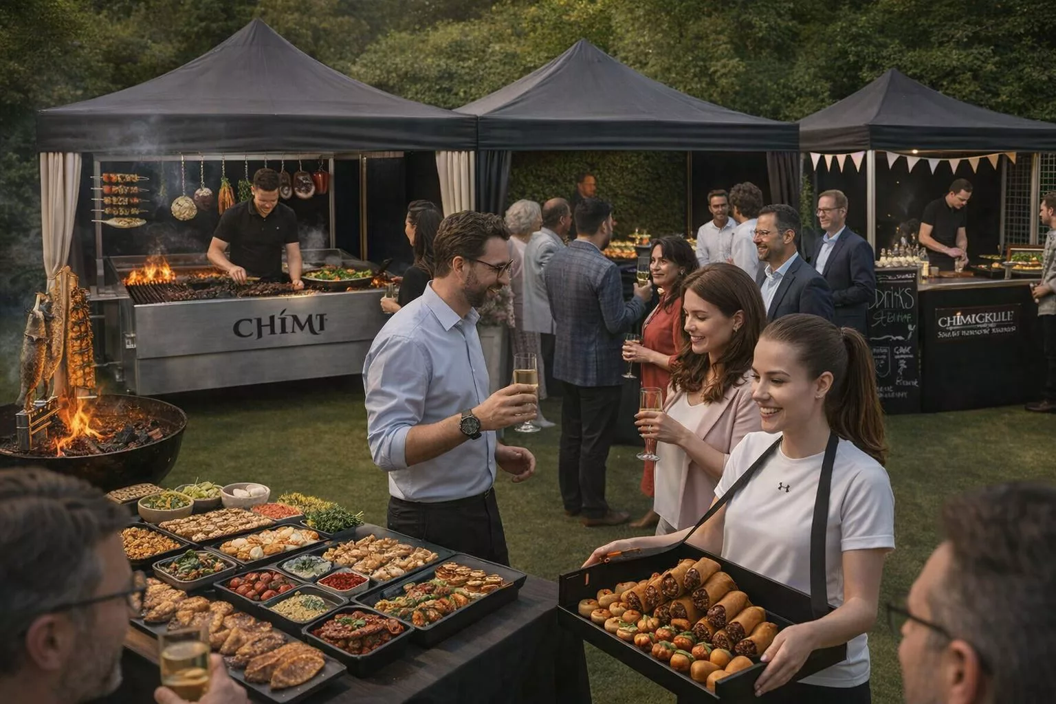 Grill Catering Köln Service Stationen, live Grill