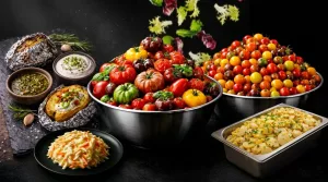 Diverse Salate zu den Grillspeisen