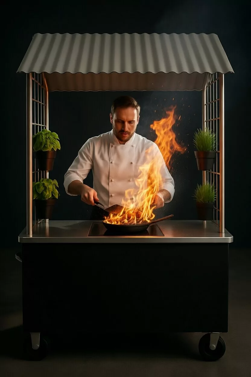 Catering Cart live cooking