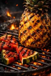 Ananas und Melone vom Grill