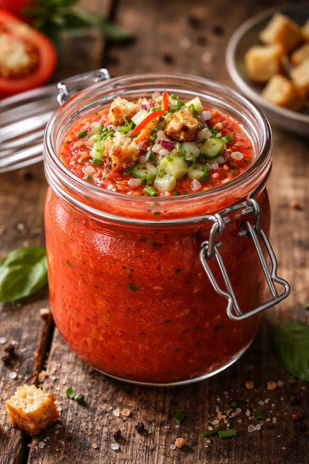 Frisch zubereitete Gazpacho