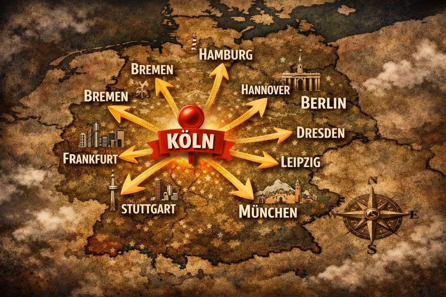 Landkarte Catering Einsatzgebiete